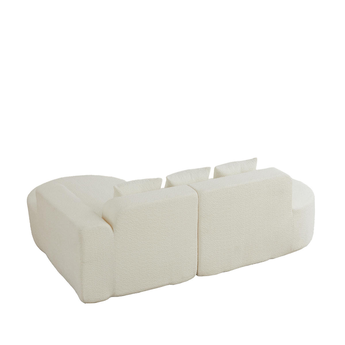 ECKSOFA 222/157/73 cm Beige Chenille mit 3 Kissen (Rechte Seite) - Creme, Textil (157/222cm) - Oxeza