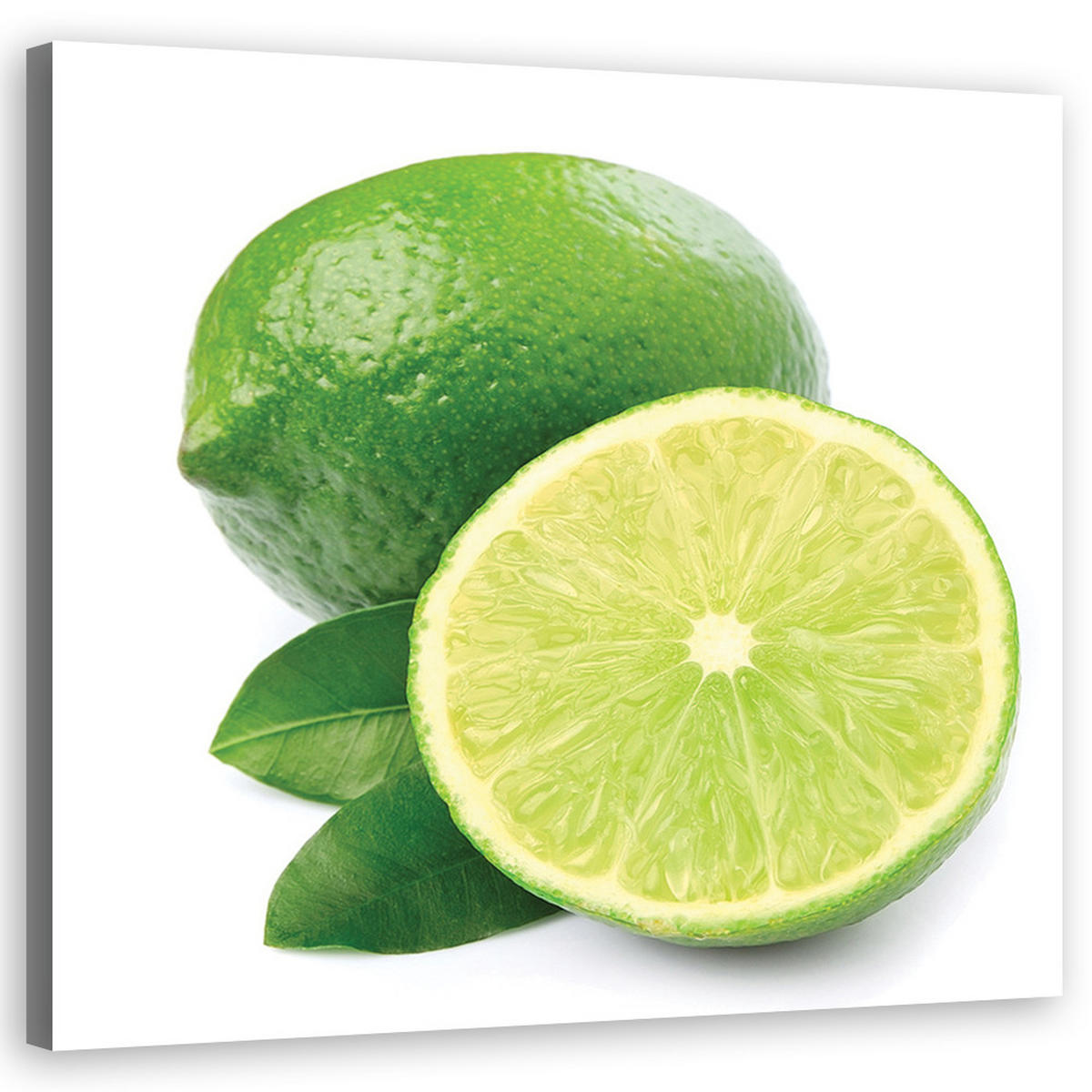 WANDBILD limette obst - Grün, Textil (50/50cm) - Feeby