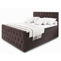 BOXBETT FONDI 180x200 cm mit Matratze und Topper - Braun - Braun, Holz (180/200cm) - MASSENO
