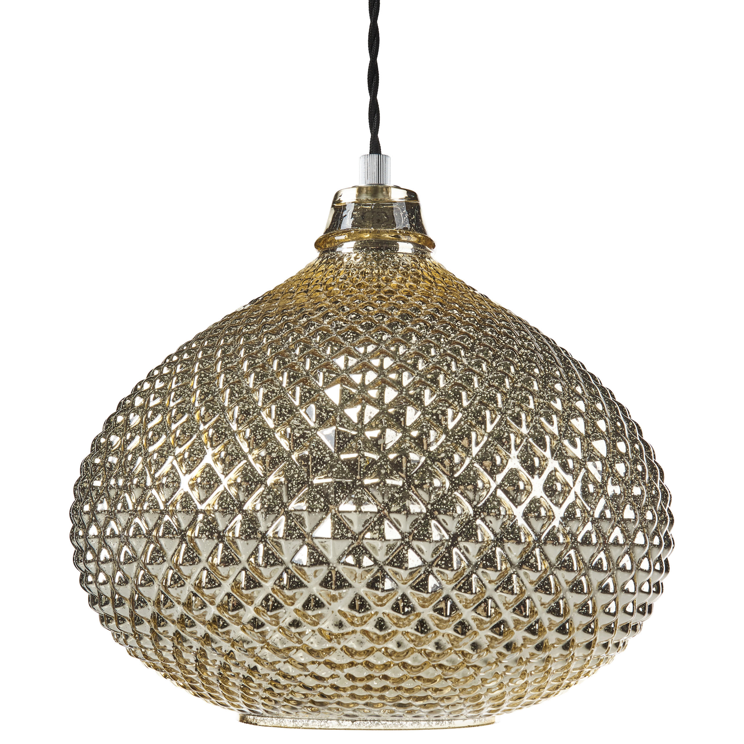 HÄNGELAMPE Madon 32/32/45 cm - Goldfarben, Glas (30/30/88cm) - Beliani