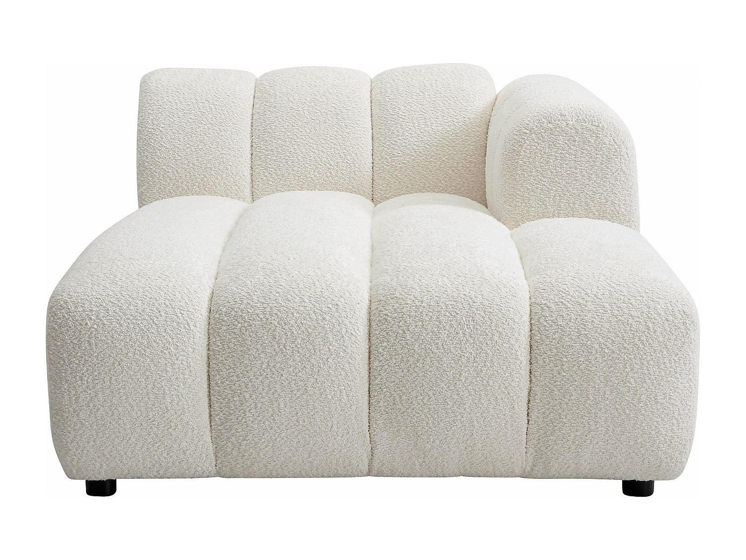 RECAMIERE ohne Schlaffunktion - 1 Person - stoff - gebrochenes weiß Jutini - Weiß, Textil (117/72/180cm) - Vente-Unique