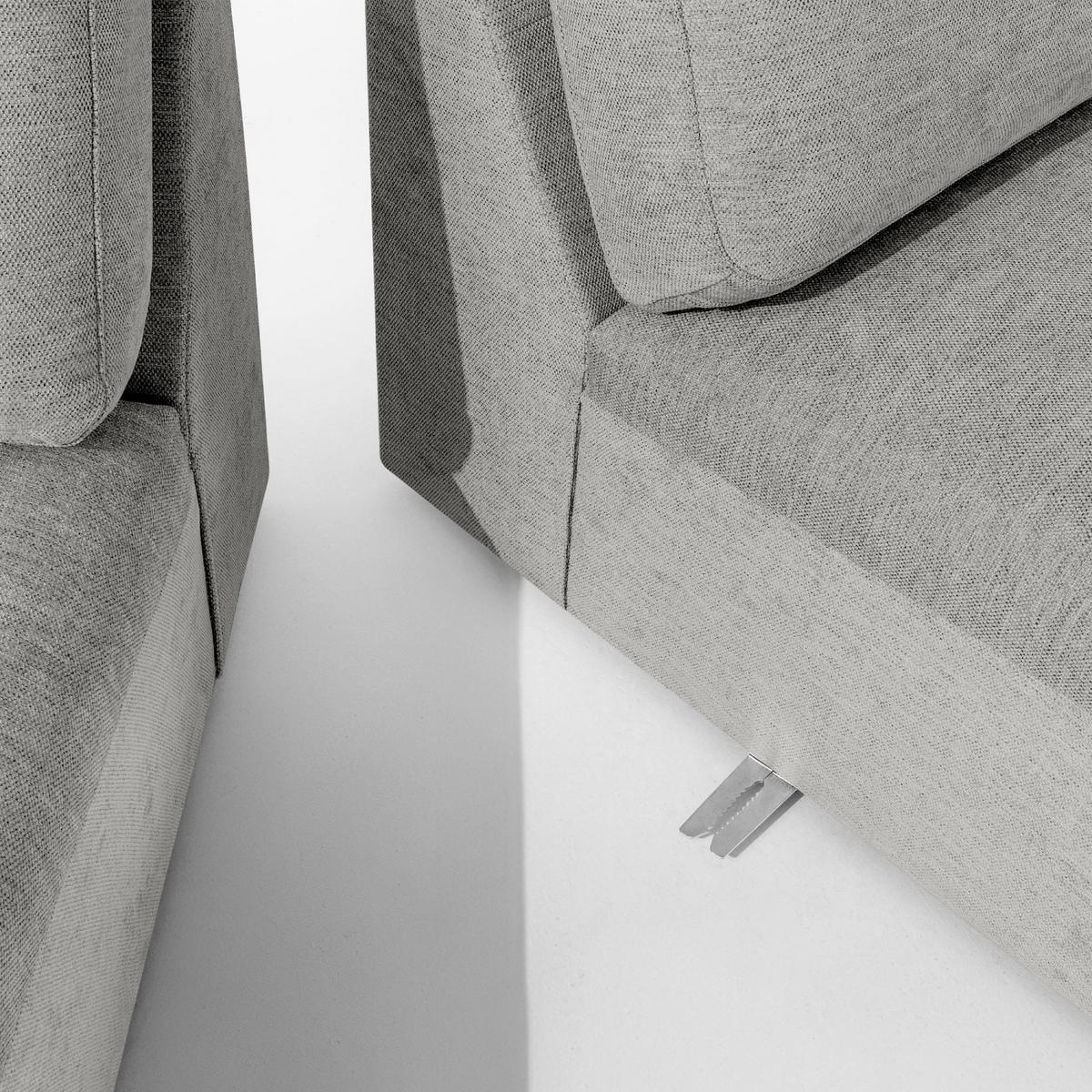 5-SITZER ECKSOFA ZUCCO Chenille links, Steingrau - Greige, Textil (430/84/105cm) - KONSIMO®