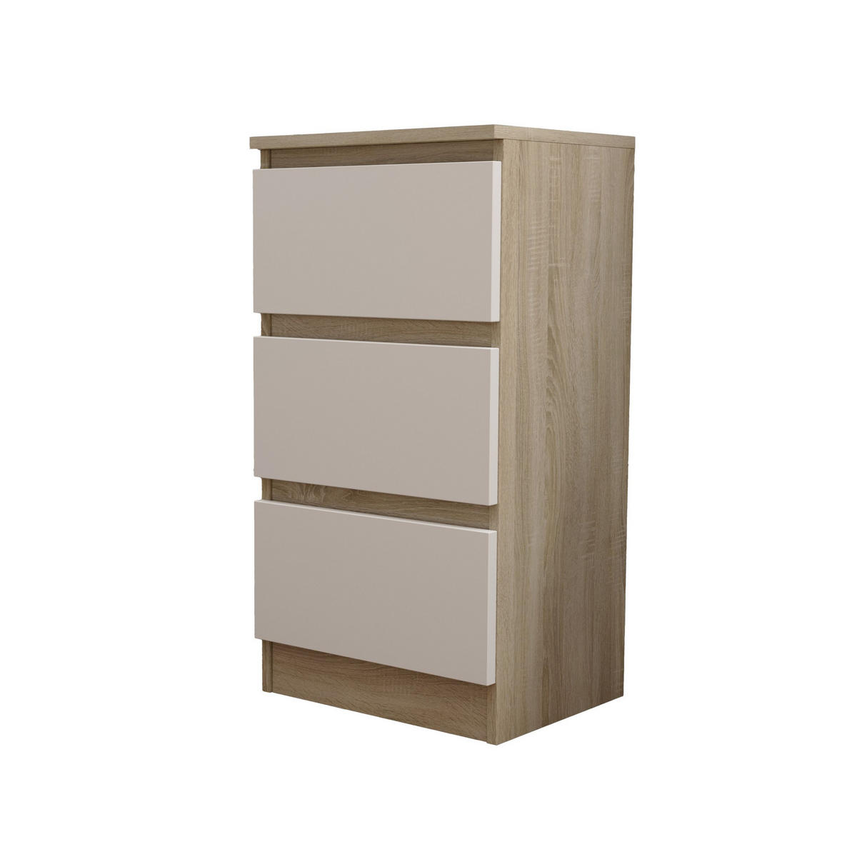 KOMMODE ALLEGRA 40/72/33 cm mit 3 Schubladen Sonoma Eiche - Weiß/Sonoma Eiche, Holzwerkstoff (40/72/33cm) - MASSENO