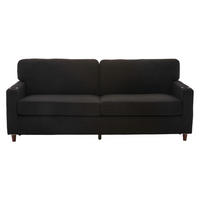 SOFA Zweisitzer Chenille mit LED-Ambiente und USB-C-Anschluss Schwarz 203/77,5/86 cm - Schwarz, Textil (203/86/77.5cm) - OKWISH