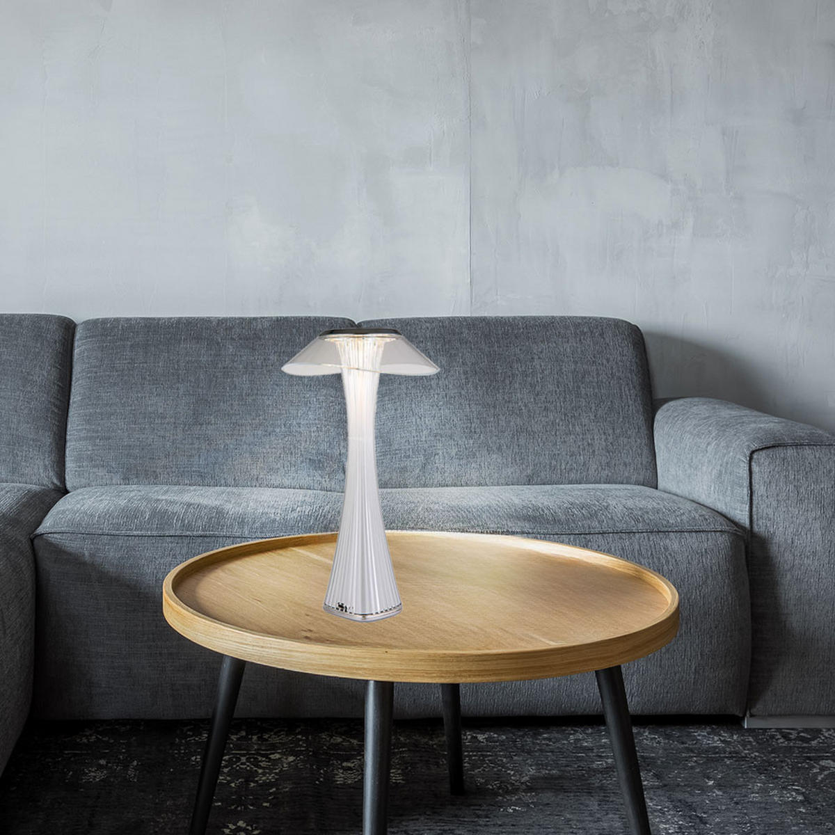 LED TISCHLEUCHTE Ambra Silber Chrom - Silberfarben, Kunststoff (15.1/15.1/27.4cm) - Globo Lighting