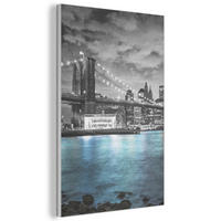 AKUSTIKBILD New York - Skyline - Stadt - Blau Wanddeko 60x90 cm - Blaugrau, Kunststoff (60/90/0.9cm) - MuchoWow