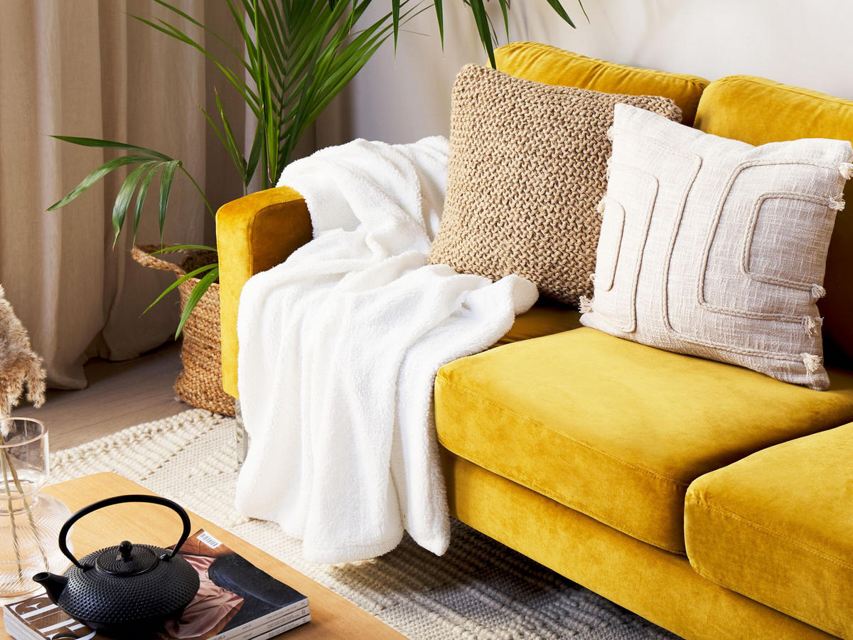 DECKE Weiß Mirge 125/150 cm - Weiß, Textil (125/150cm) - Beliani