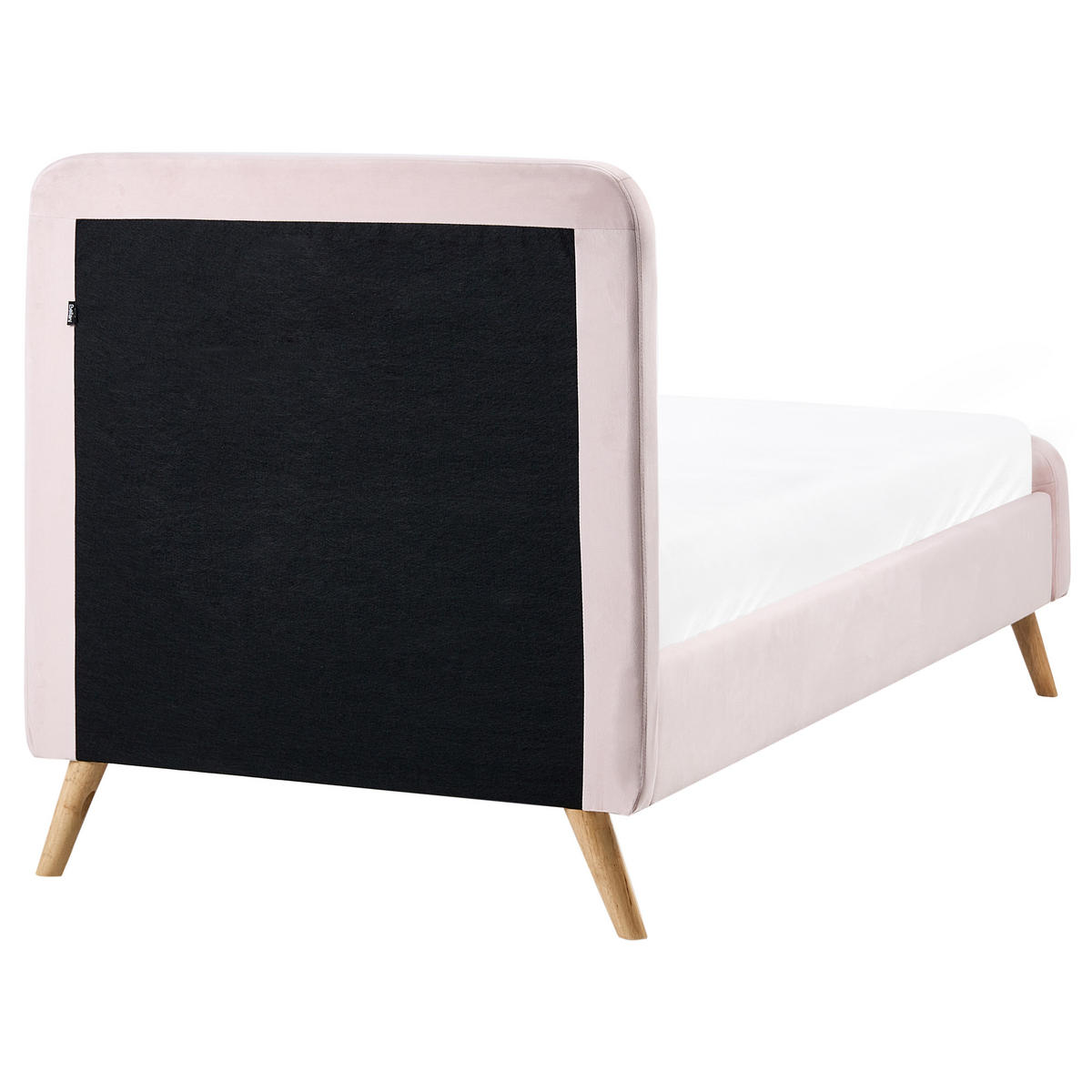 BETT mit Lattenrost 90/200 cm Samtstoff Pastellrosa Rennes - Pink, Textil (90/200cm) - Beliani