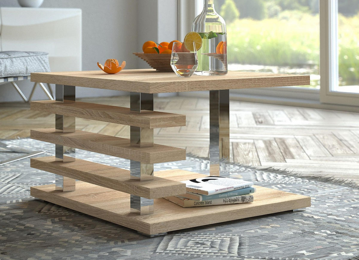 COUCHTISCH quadratisch Sonoma Eiche - Sonoma Eiche, Holzwerkstoff (60/60/40cm) - designimpex