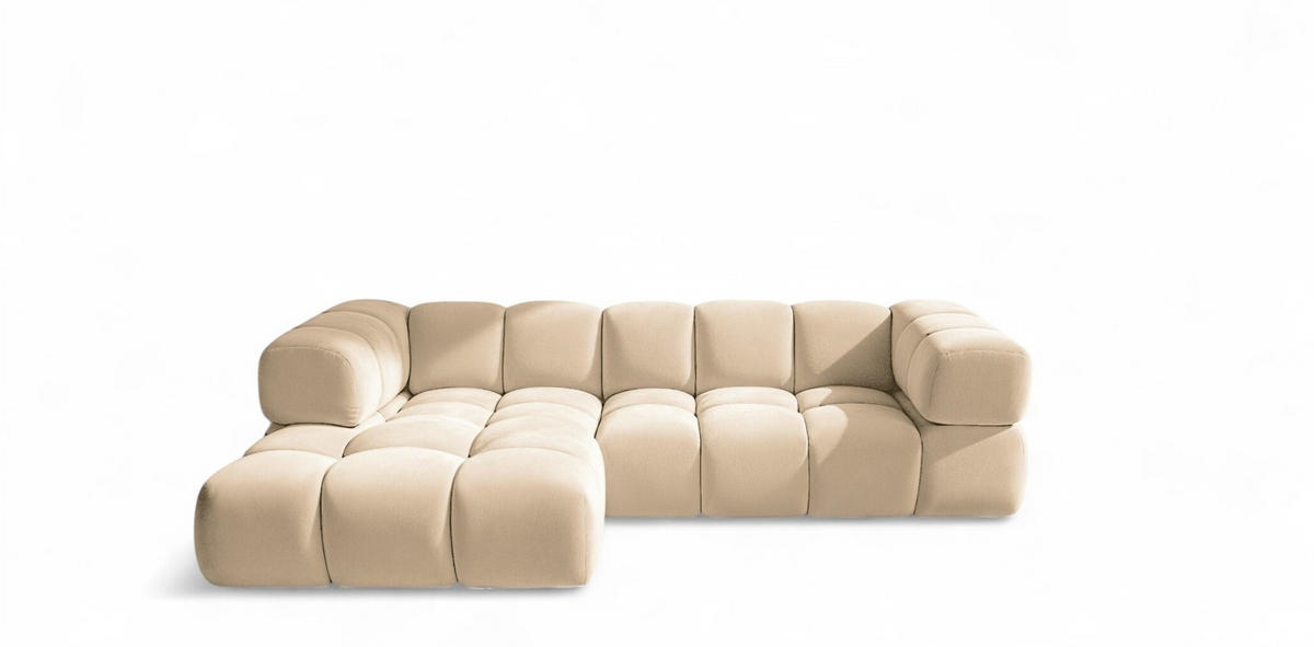 ECKSOFA Blanche In Bluvel - Creme, Holzwerkstoff/Textil (280/150cm) - Fun Möbel