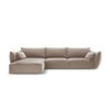 ECKSOFA links Kaelle aus Samt cappuccino 4 Sitzplätze - Cappuccino, Textil (171/308cm) - Micadoni