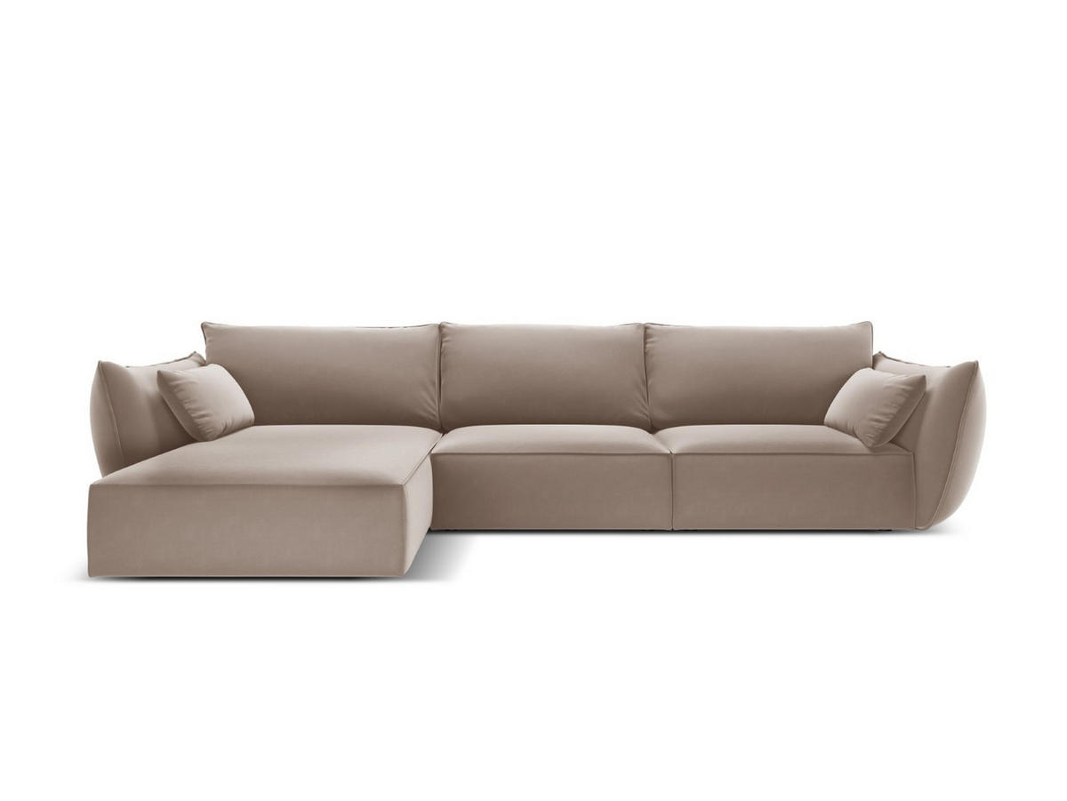 ECKSOFA links Kaelle aus Samt cappuccino 4 Sitzplätze - Cappuccino, Textil (171/308cm) - Micadoni