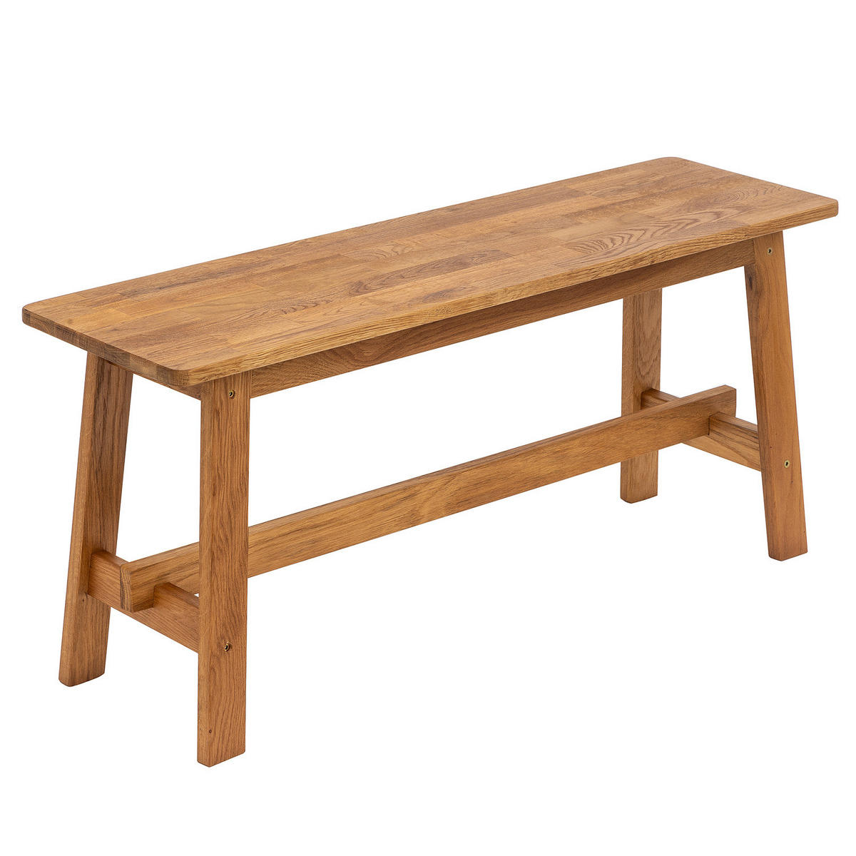 GARDEROBENBANK - 100 cm - Eiche massiv - Eichefarben, Holz (100/45/29cm) - home24