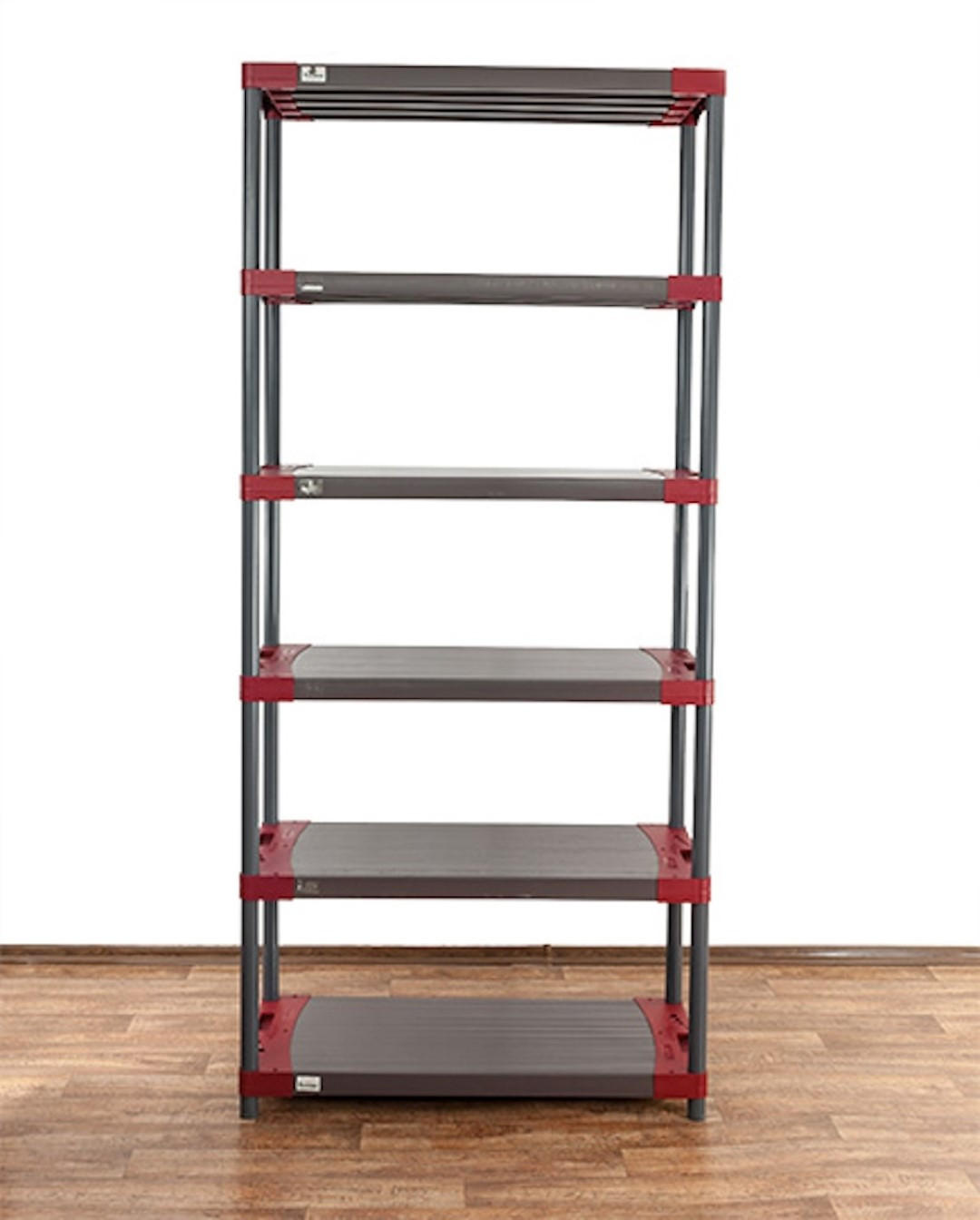 KUNSTSTOFFREGAL BIG GREY BEAR Extra-Tall 220x110x46cm Fachlast 160kg Grau-Rot - Rot, Kunststoff (110/222/46cm) - PROREGAL