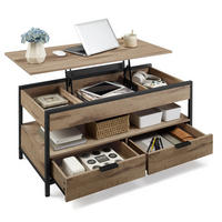 COUCHTISCH, Hellbraun, höhenverstellbar, mit Schubladen - Hellbraun, Holzwerkstoff (50/100/63cm) - Kaket