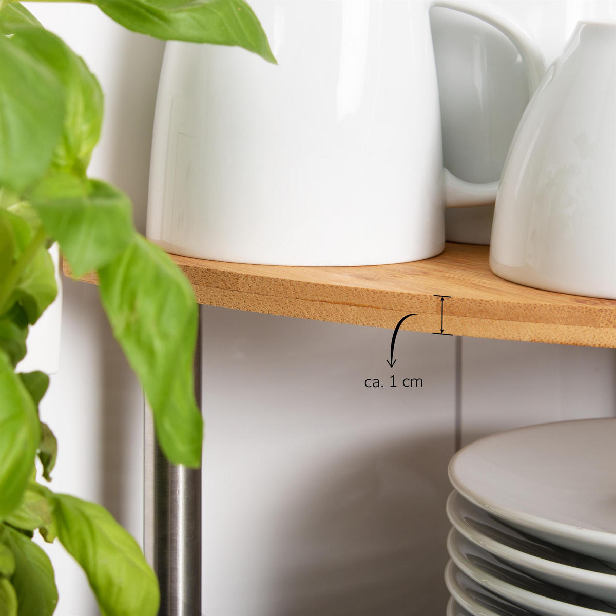 BAMBUS-ECKREGAL, Bambus mit Edelstahl - Braun, Holz (25/20/25cm) - bremermann