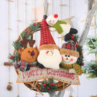 WEIHNACHTSKRANZ mit Plüschfiguren 30 cm - Multicolor, Naturmaterialien (20cm)