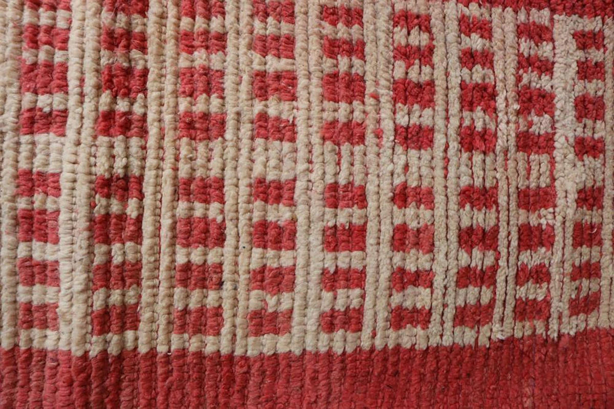 BERBERTEPPICH Teppichläufer marokkanisch aus reiner Wolle 140x 200 cm - Rot, Naturmaterialien (140/200cm) - AFK Living