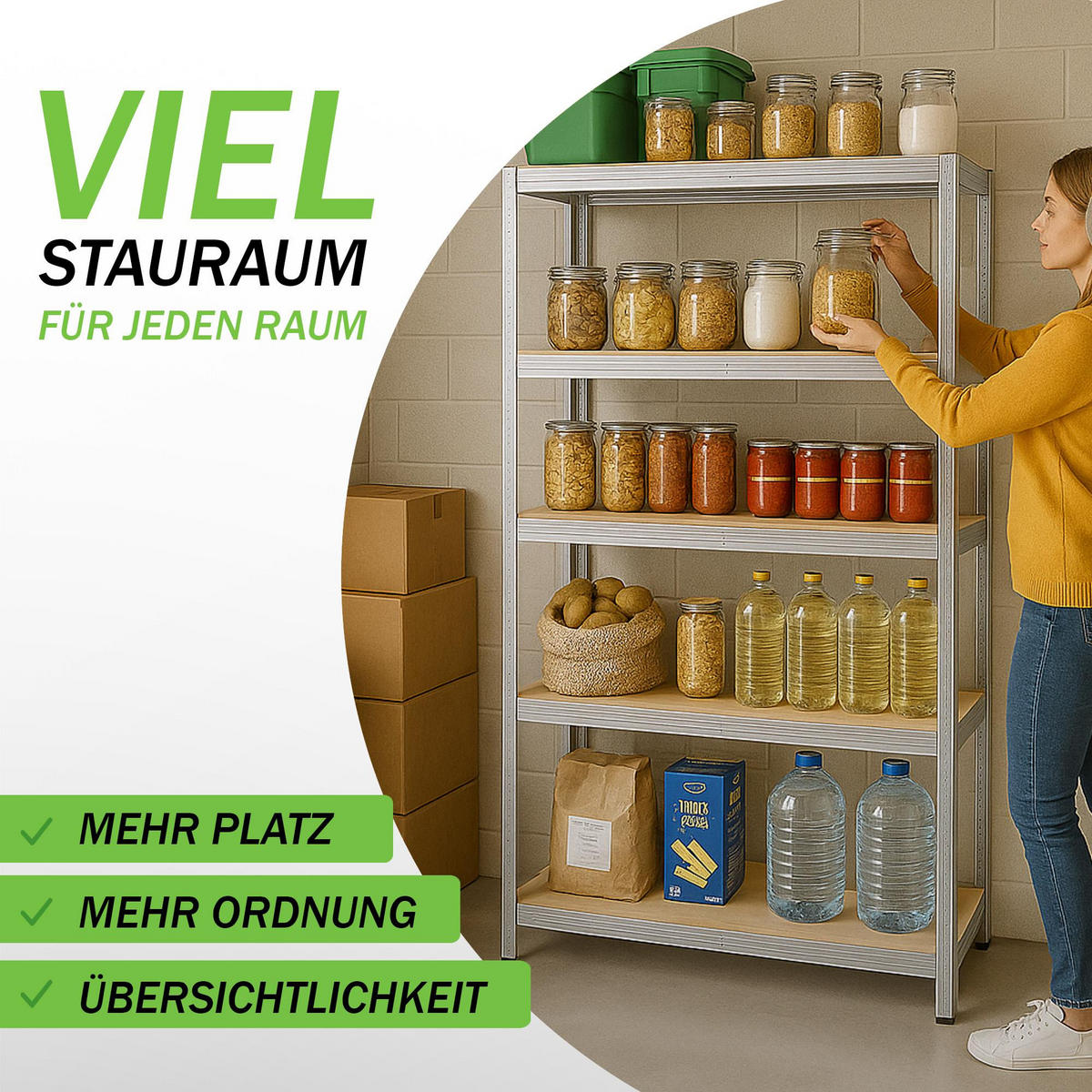 SCHWERLASTREGAL 180x40x90 cm Tragkraft 875 kg - Silberfarben, Metall (90/180/40cm) - Bestlivings