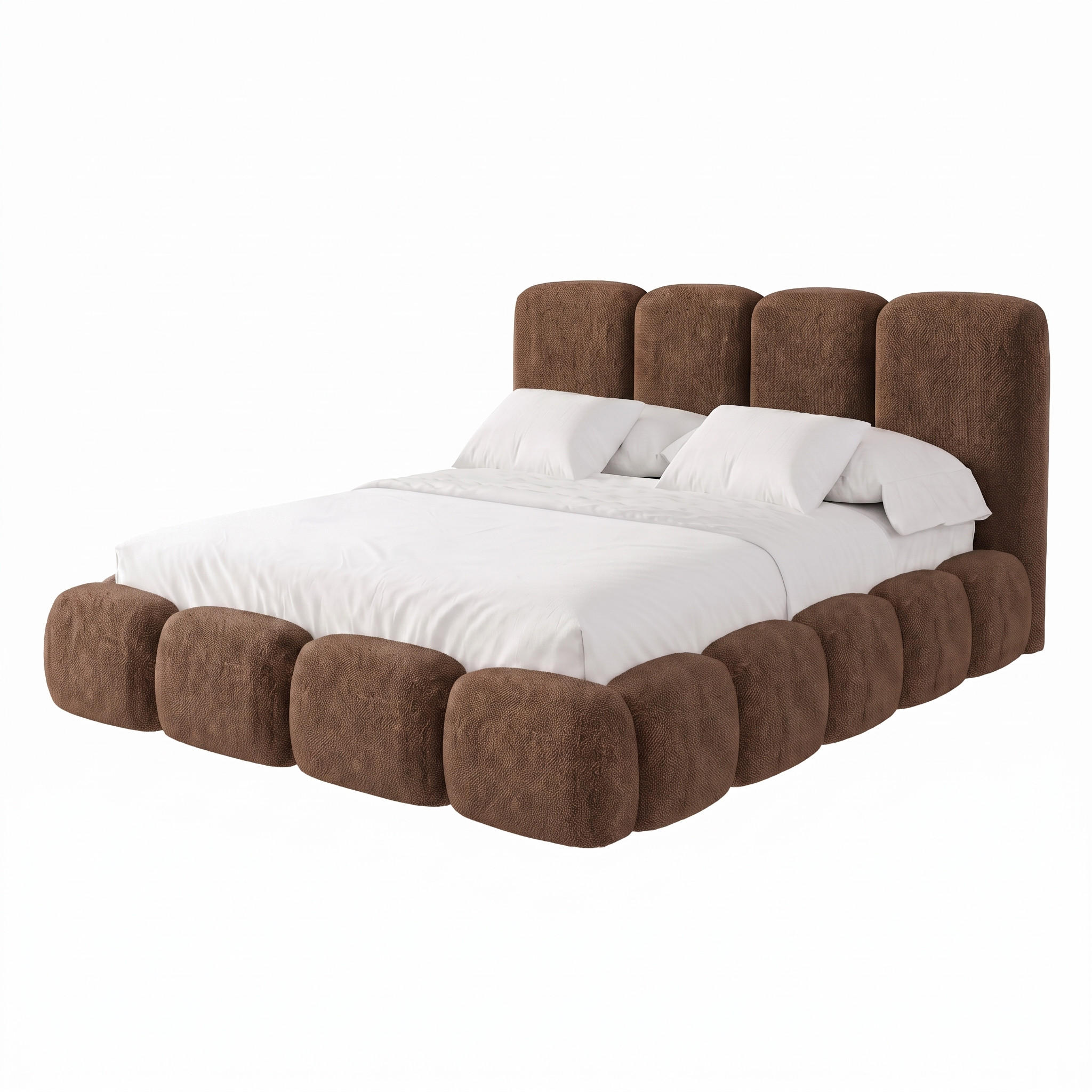 POLSTERBETT SUENO MAXI 180x200 cm in Braun, gepolstertes Kopfteil, Metalllattenrost, Bettkasten, Chenille-Stoff - Naturfarben/Braun, Holz/Textil (180/200cm) - Muffo