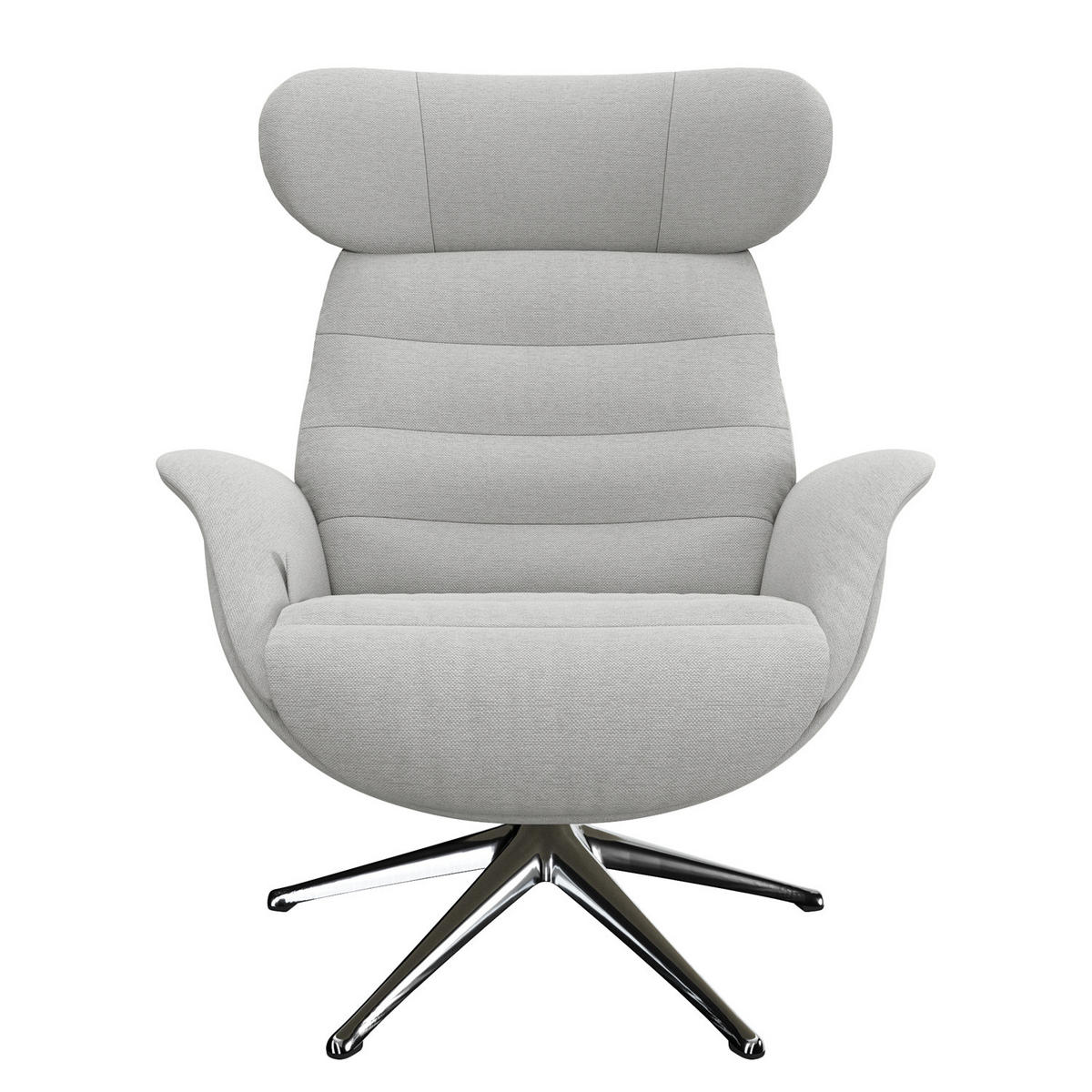RELAXSESSEL - Hellgrau, Textil/Metall (90/107/90cm) - home24