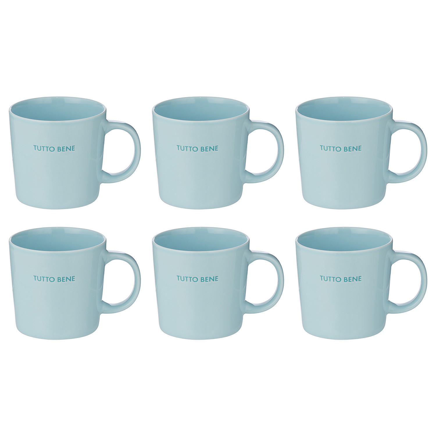 TASSEN 6er-Set Good Vibes 400 ml - Blau, Keramik (0.4L) - Butlers