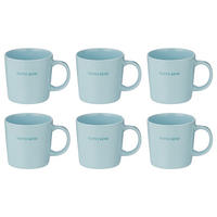 TASSEN 6er-Set Good Vibes 400 ml - Blau, Keramik (0.4L) - Butlers