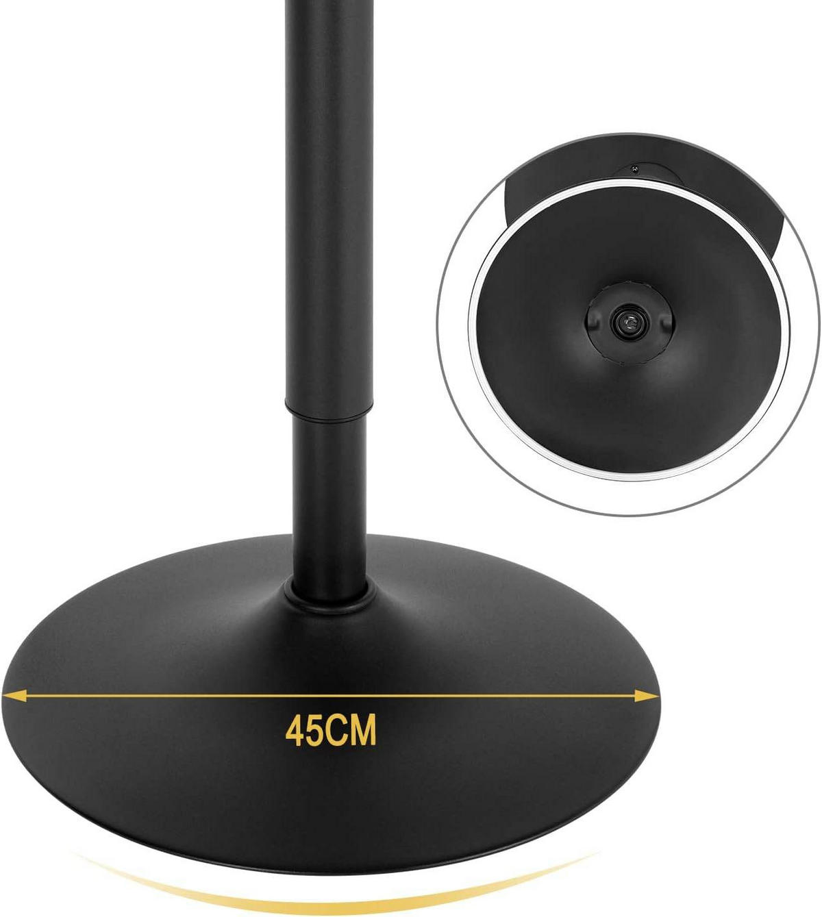 BARTISCH, höhenverstellbarer Tisch 70-91 cm, 52x52x91cm - Schwarz, Holzwerkstoff/Metall (52/52/91cm) - Woltu