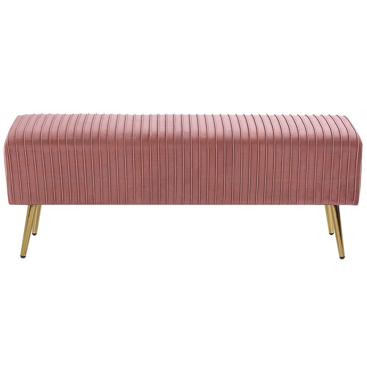 BANK Rosa Paterson - Pink/Goldfarben, Textil (118/42/40cm) - Beliani