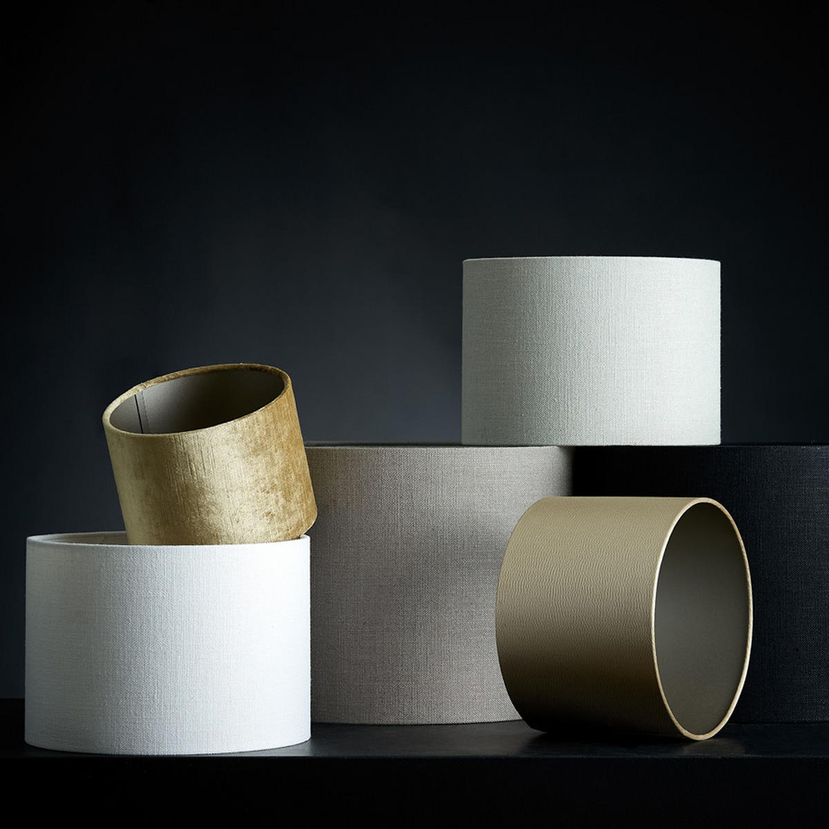 LAMPENSCHIRM Livigno Grau Ø40/25 cm - Grau, Textil (40/40/25cm) - Light & Living