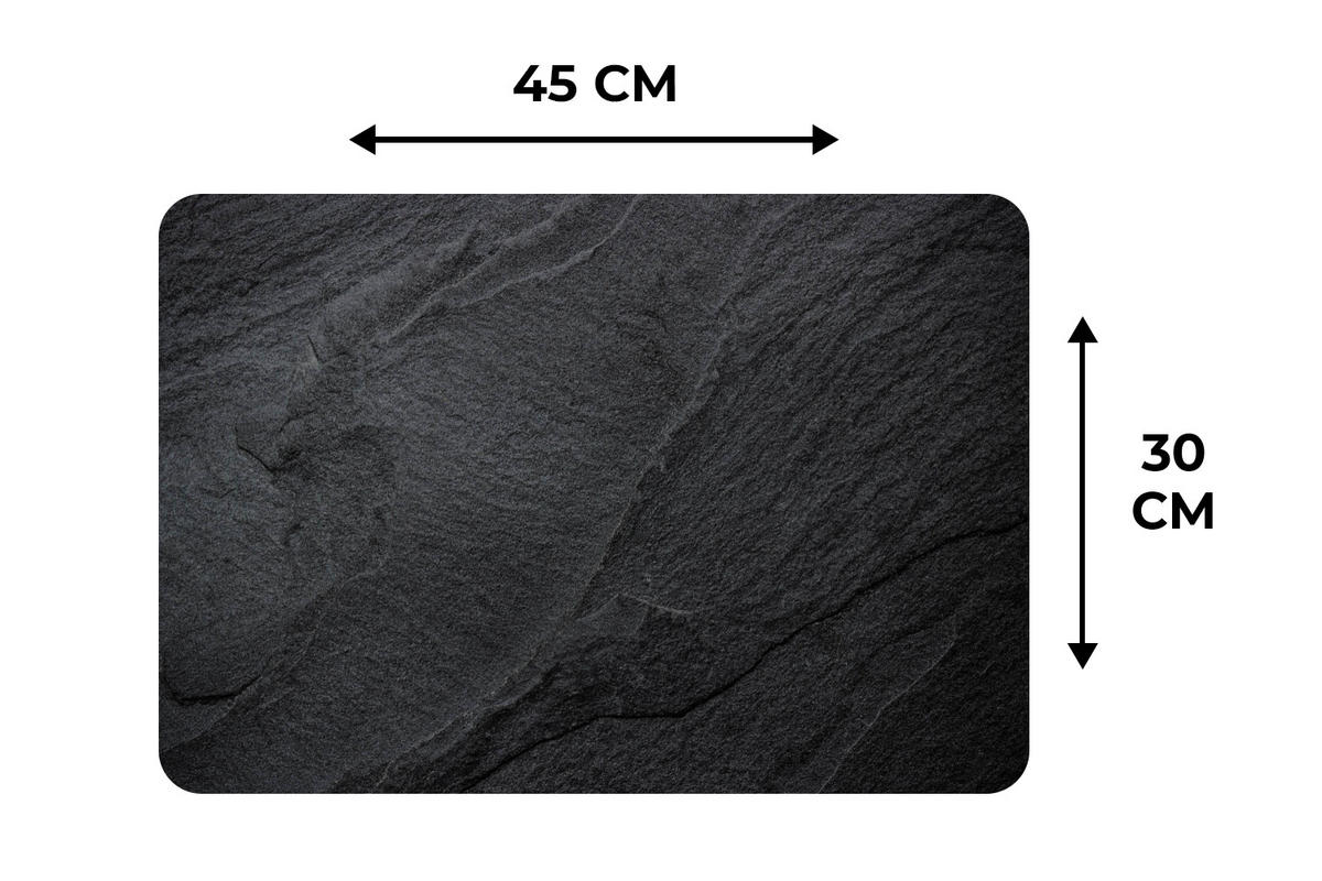 PLATZSETS 6er-Set Beton - Schwarz - Industriell 45x30 cm Tischset - Schwarz, Kunststoff (0.3/45/30cm) - MuchoWow