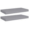 SCHWEBEREGALE 2 STK. GRAU 50X23X3,8 CM MDF - Grau, Holzwerkstoff (23/3.8/50cm) - vidaXL