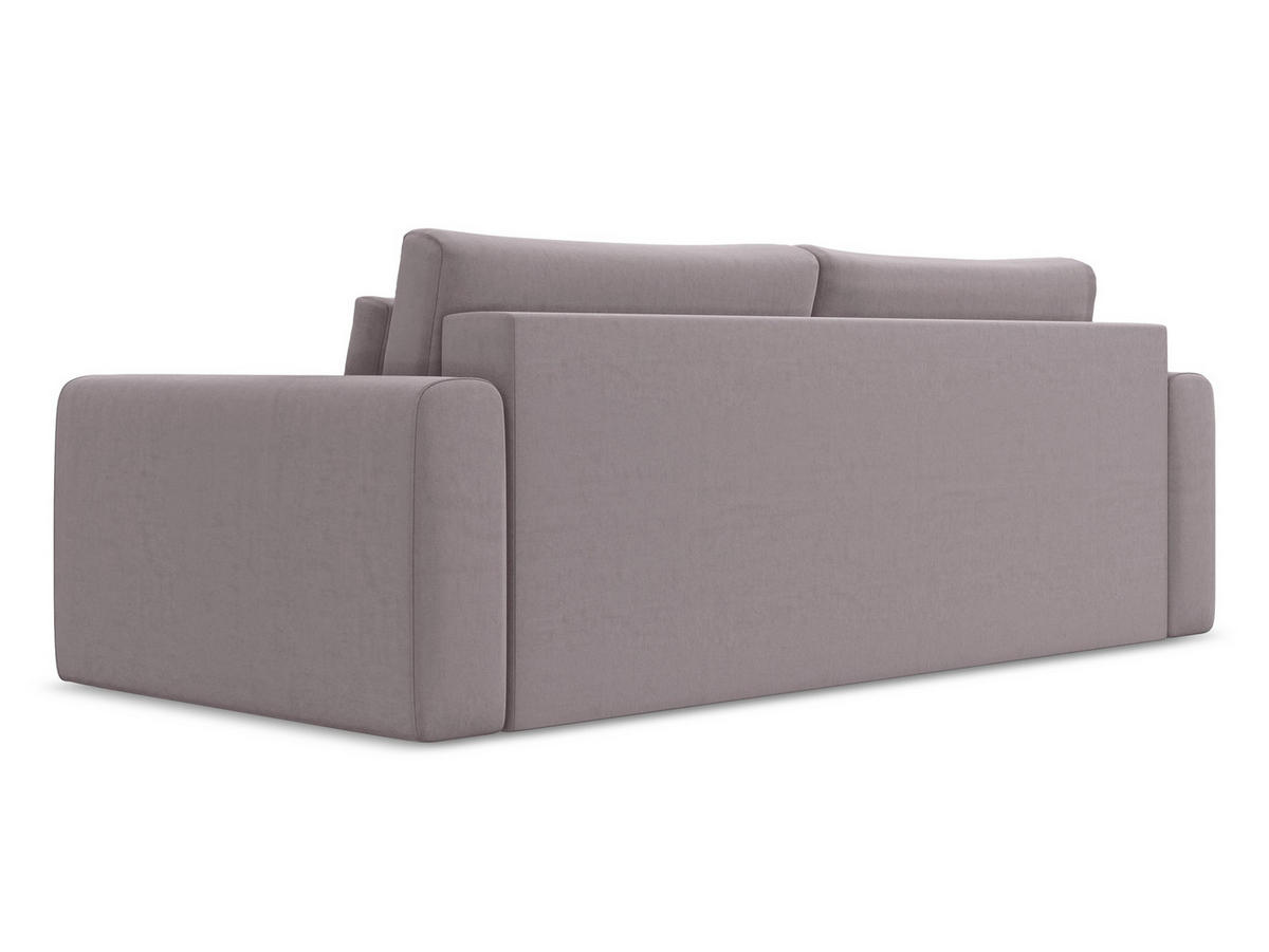 3-SITZER SOFA mit Schlaffunktion Samt Stoff Violett - Lila/Flieder, Kunststoff/Textil (238/82/105cm) - Makamii