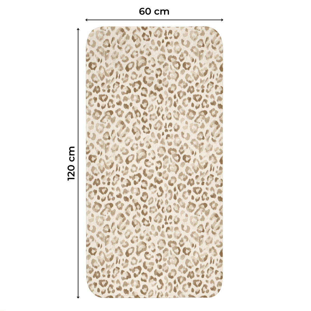 WC PŘEDLOŽKA Leopard - Classic - Béžová 60x120 cm - světle hnědá, textil/plast (60/1cm) - OnlyWow