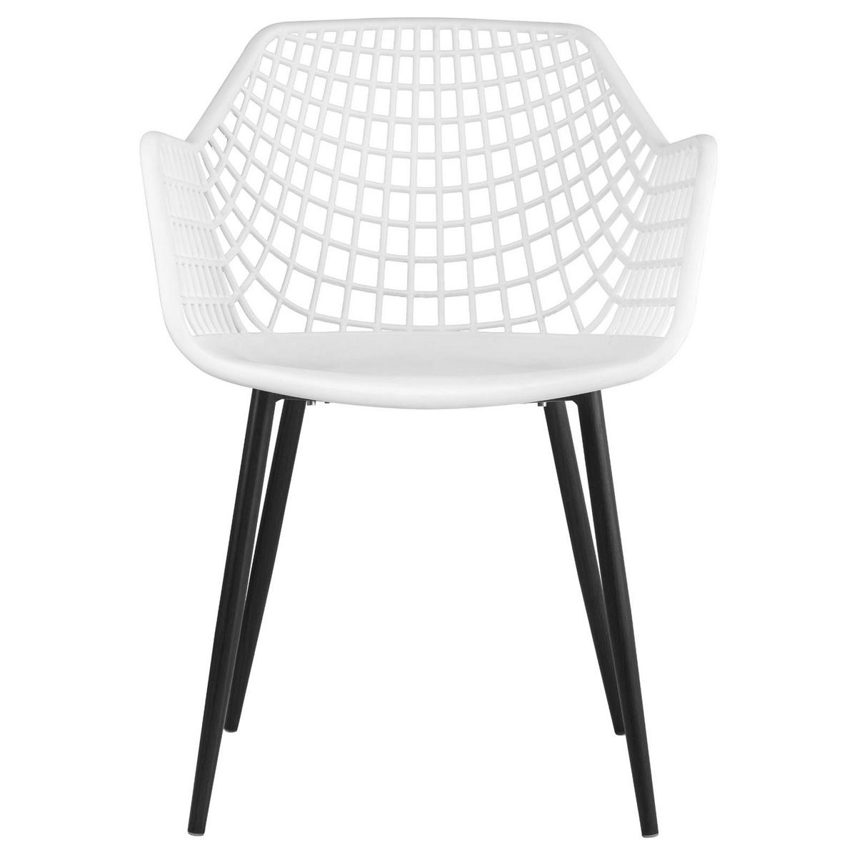 GARTENSTUHL LUCIA 4ER-SET - Weiß, Textil (58/85/55cm) - IDIMEX