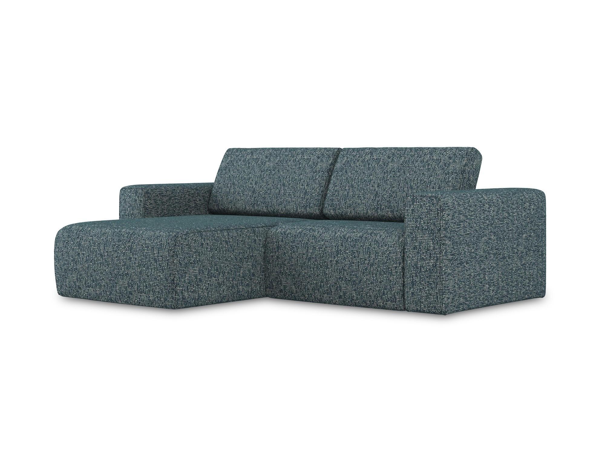 ECKSOFA Links Strukturstoff Stoff Blau - Blau/Blaugrau, Kunststoff/Textil (167/224cm) - Makamii