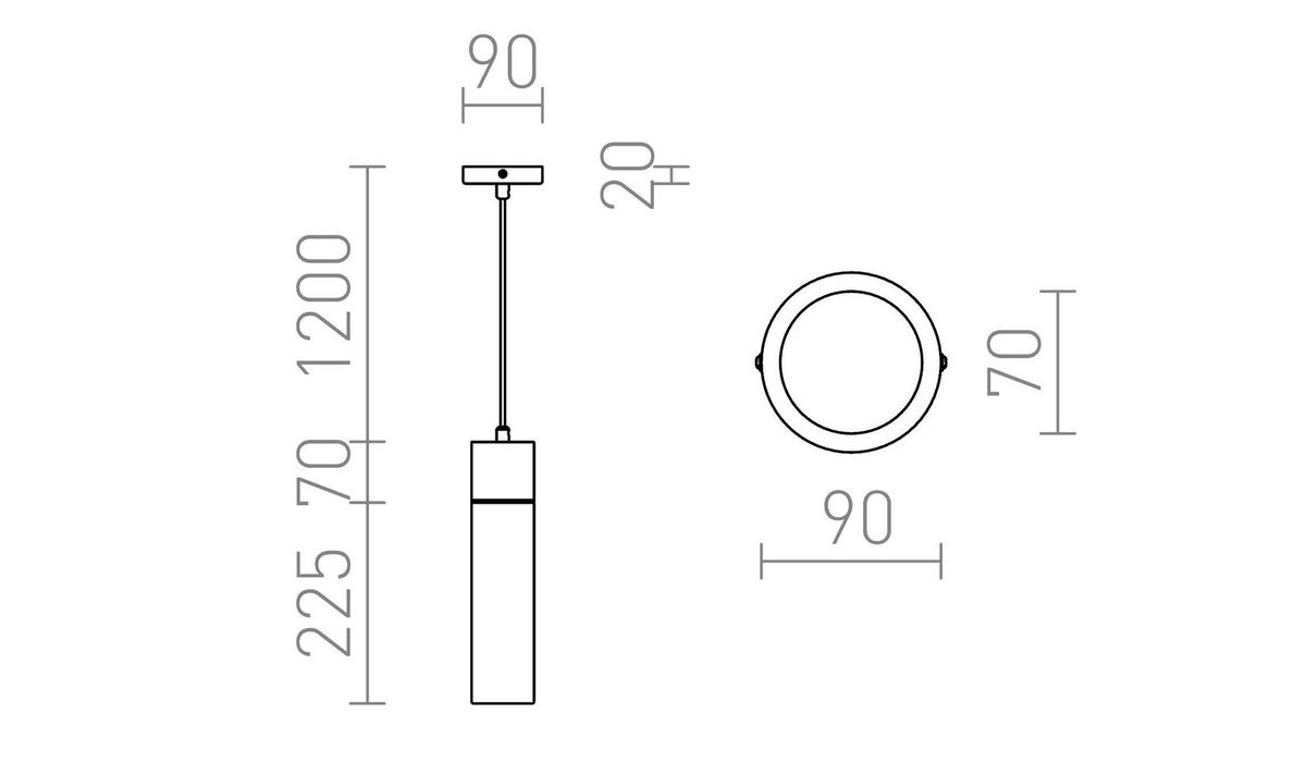 PENDELLEUCHTE EIGHT Opalglas 11 W - Chromfarben, Metall (30/30/120cm) - Rendl