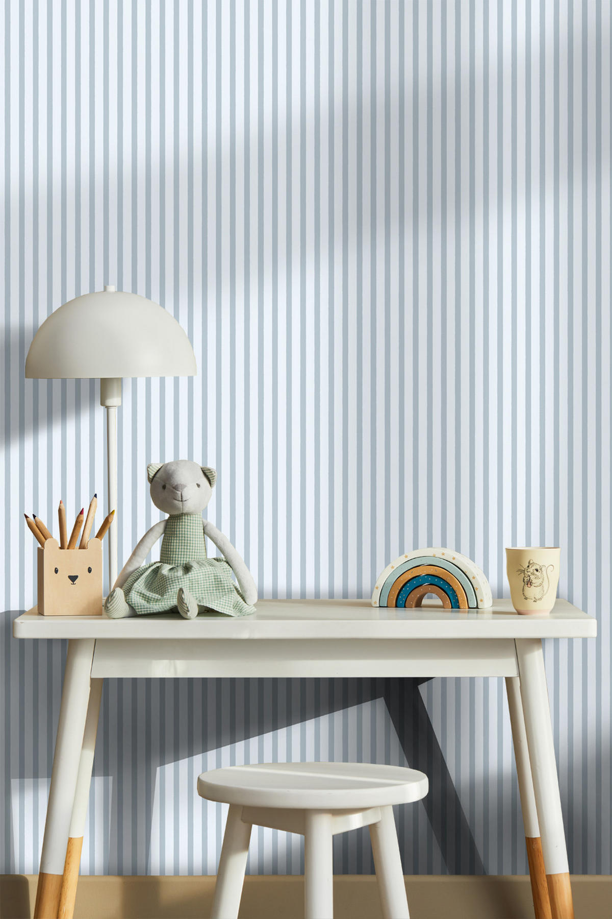 TAPETE horizontal gemalte Streifen 50 x 900 cm - Blau, Papier (50/0.1cm) - Sanders & Sanders