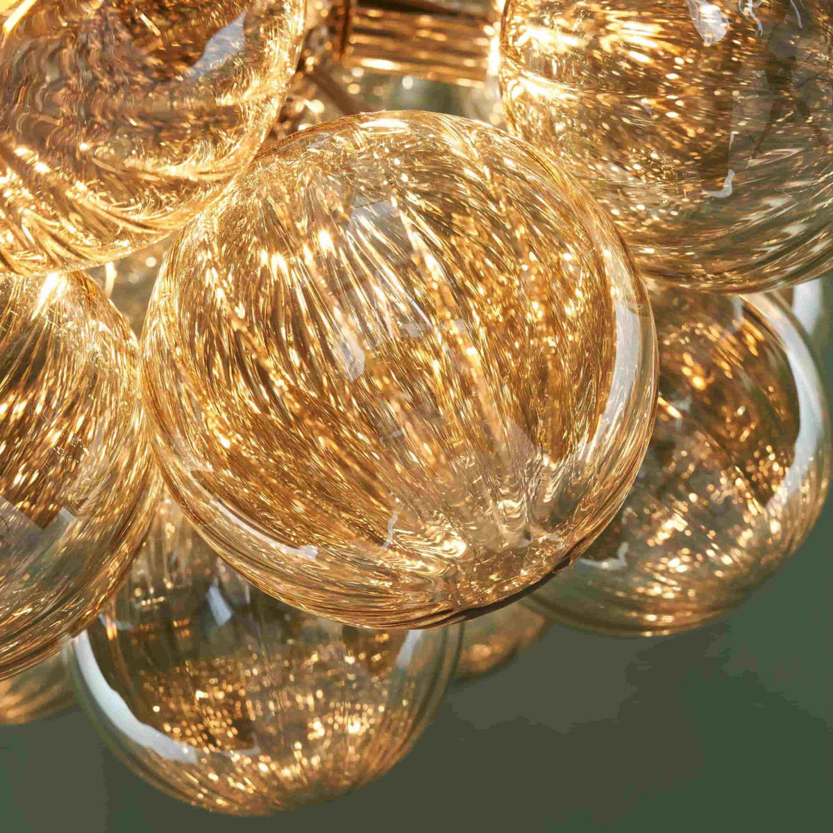 HÄNGELEUCHTE Maeli, Roségold und bernsteinfarben, 32cm - Roségold, Glas (155/42/32cm) - KOSILUM