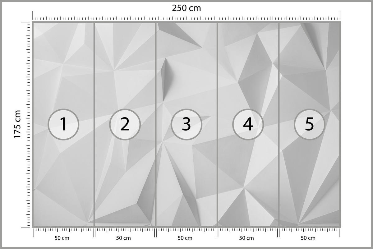 FOTOTAPETE für Büro Moderne Räumlich Abstraktion Minimalismus 250x175 - Weiß/Grau, Papier (250/175cm) - Muralo