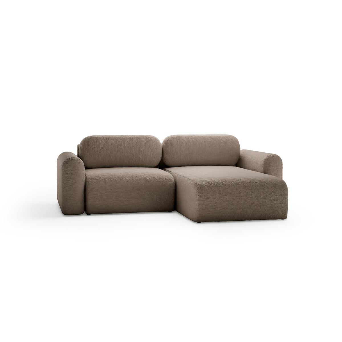 ECKSOFA mit Schlaffunktion Thekla Mini, Brown - Braun, Textil (246/100cm) - Fedve