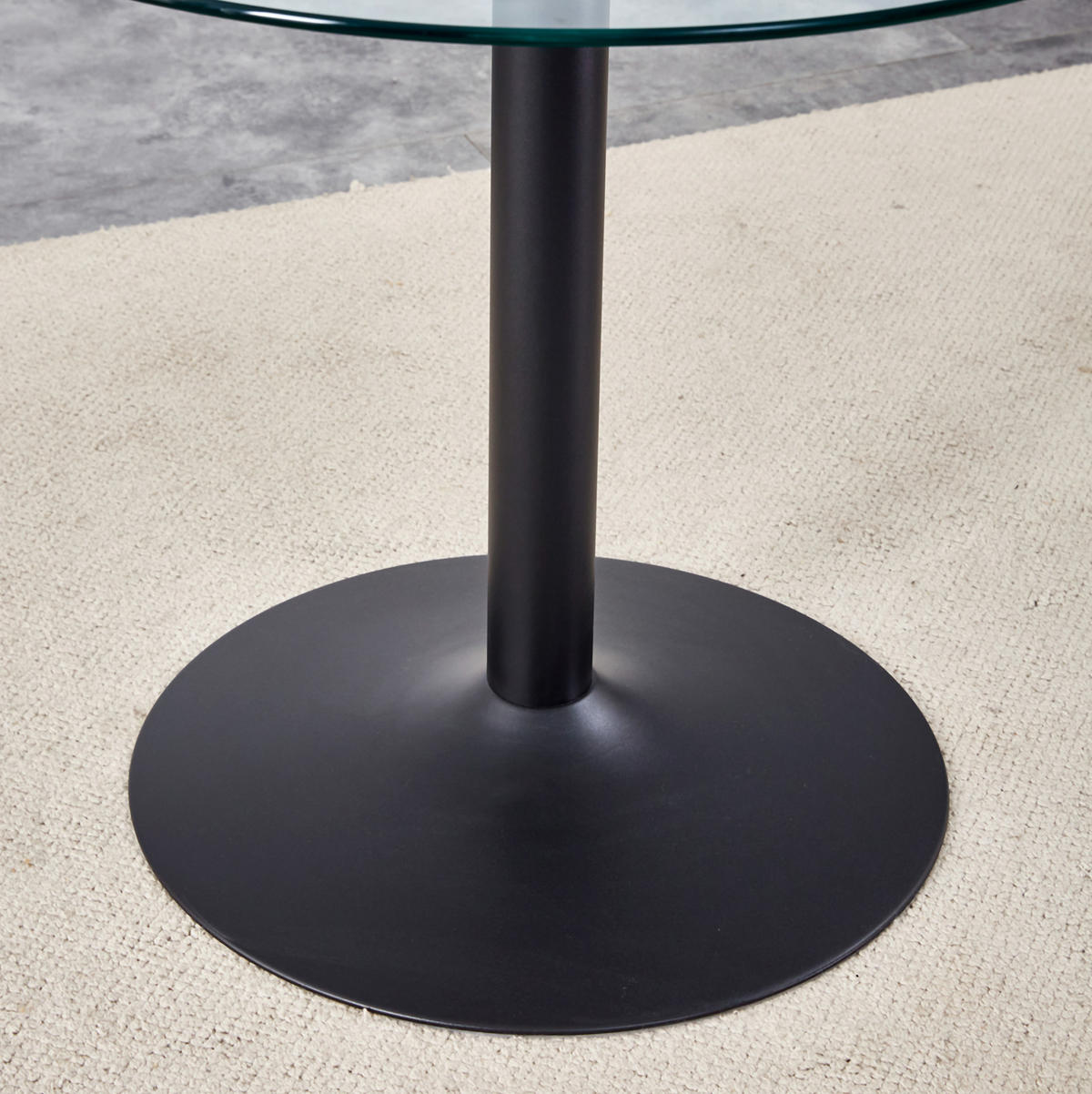 ESSTISCH 85/76 cm Schwarz/Transparent aus Glas und Metall - Schwarz, Holzwerkstoff (85/85/76cm) - OKMYHOME