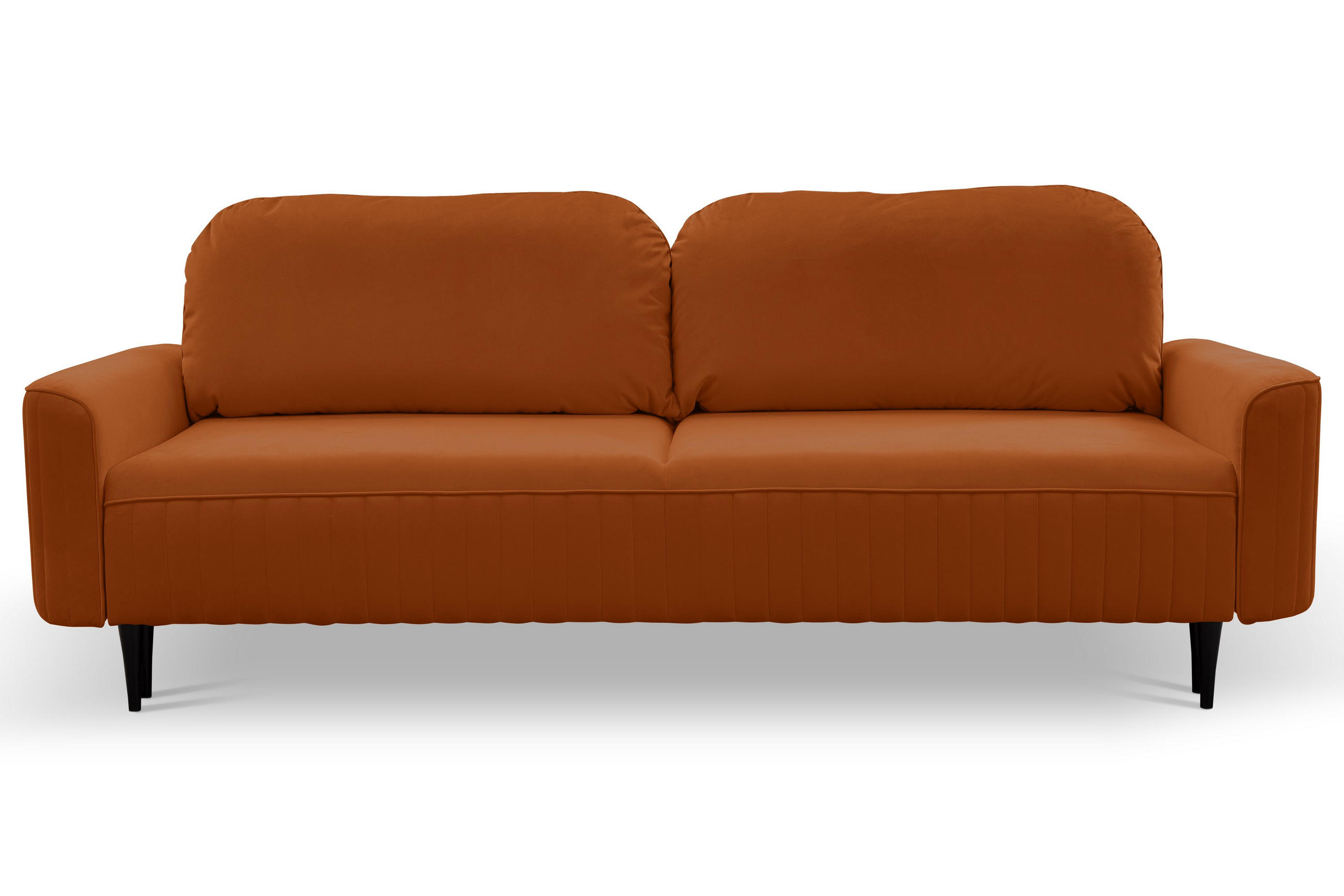 BETTSOFA FILO Kupferfarben Velours-Stoff mit Schlaffunktion - Kupferfarben, Holz (244/92/102cm) - MASSENO