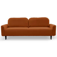 BETTSOFA FILO Kupferfarben Velours-Stoff mit Schlaffunktion - Kupferfarben, Holz (244/92/102cm) - MASSENO