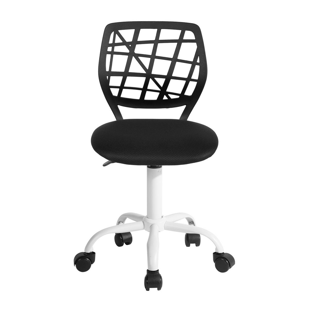 DREHSTUHL Schwarz - Schwarz/Weiß, Metall (38/85/39cm) - Urban Meuble