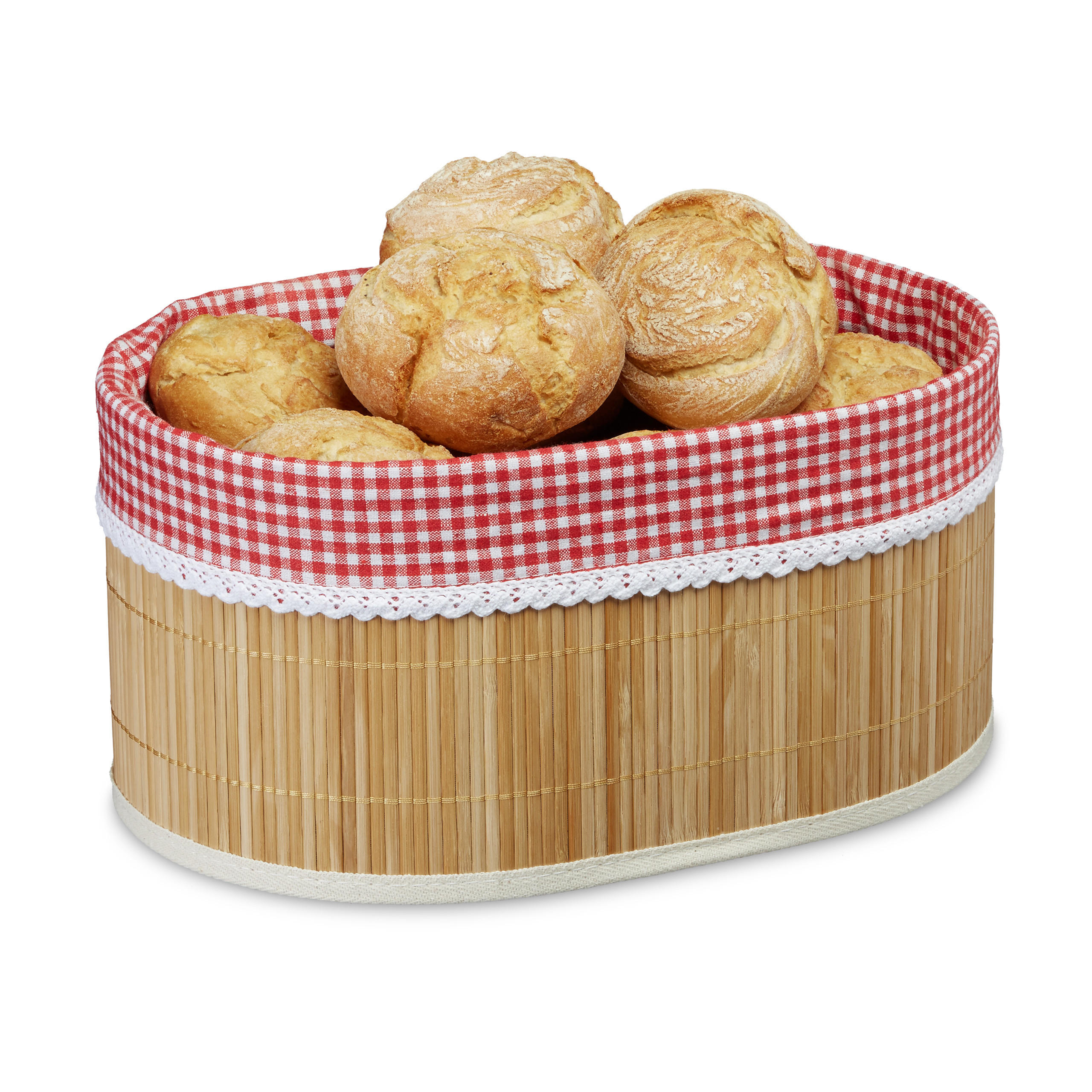 BROTKÖRBCHEN - Hellbraun, Holz/Textil (33.5/16.5/23.5cm) - Relaxdays