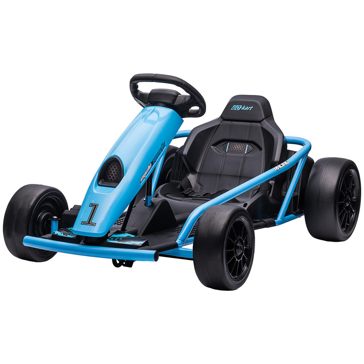 ELEKTRO-GOKART DE-06185 mit Drift-Funktion und Sicherheitsgurt Blau/Schwarz - Blau, Kunststoff/Metall (115/77/54cm) - ComfortXL