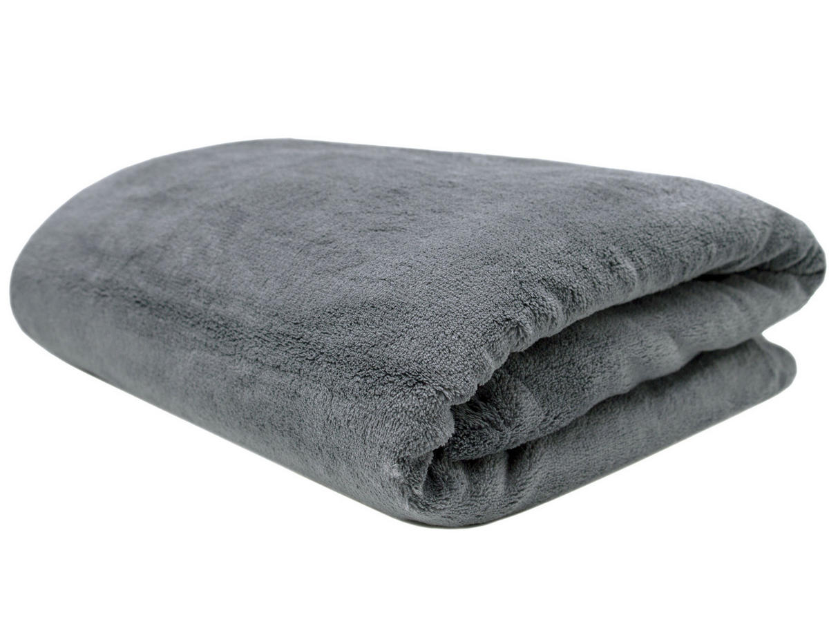 KUSCHELDECKE, 220x240 cm, 100% Polyester, Grau - Graphitfarben, Textil (220/240cm) - Zollner