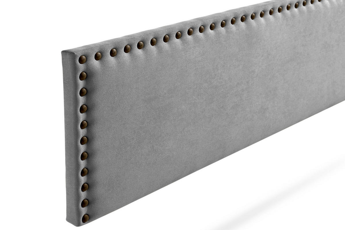KOPFTEIL gepolstert MODENA Aqualine 100x55x8 cm - Hellgrau - Moonia - Hellgrau, Holz (100/8/55cm)
