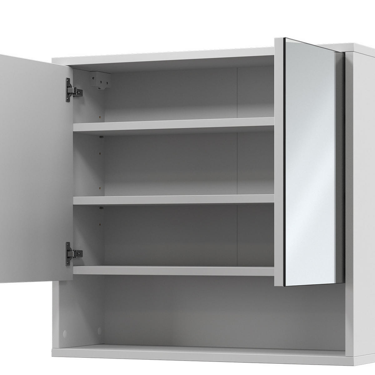 BADSPIEGELSCHRANK Eliza Weiß 70 x 65 cm mit 2 Türen - Weiß, Holzwerkstoff (70/65/22.1cm) - Vicco